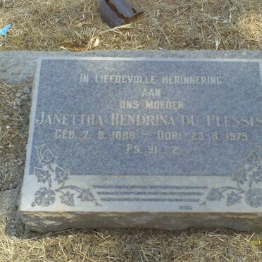PLESSIS Janettha Hendrina, du 1888-1979