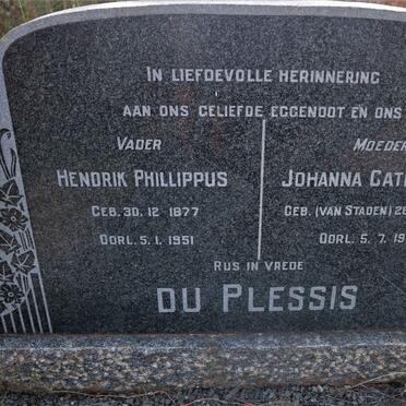 PLESSIS Hendrik Phillippus, du 1877-1951 &amp; Johanna Catharina VAN STADEN 1886-1978