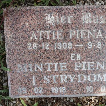 PIENAAR Attie 1908-1978 &amp; Mintie STRYDOM 1918-1997