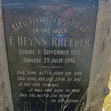RHEEDER F. Heyns 1913-1946