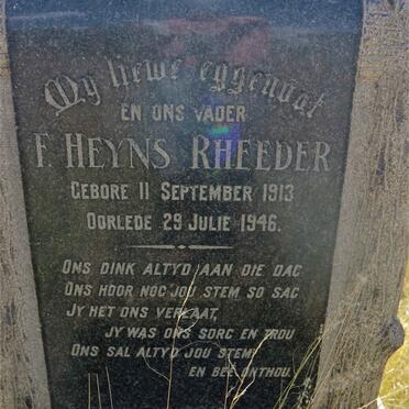 RHEEDER F. Heyns 1913-1946