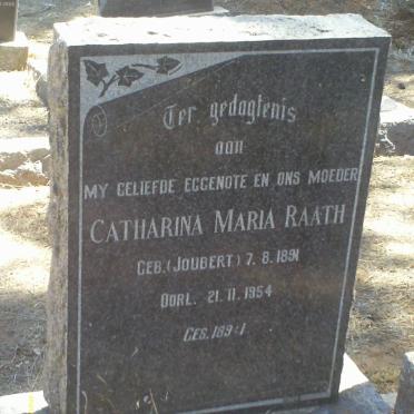RAATH Catharina Maria nee JOUBERT 1891-1954