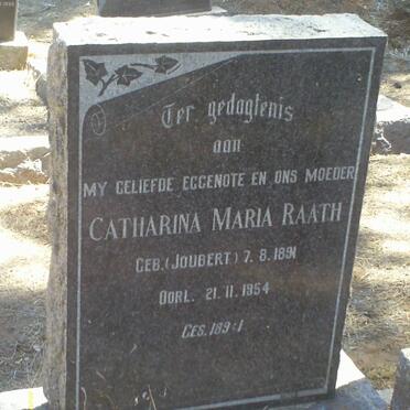 RAATH Catharina Maria nee JOUBERT 1891-1954