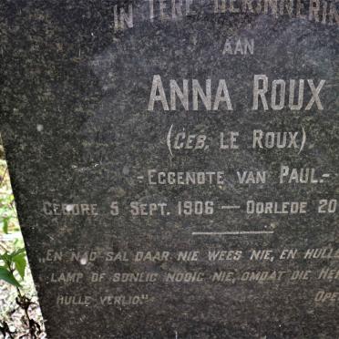 ROUX Anna nee LE ROUX 1906-1942