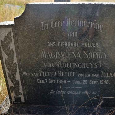 RETIEF Magdalena Sophia nee REDELINGHUYS 1866-1946