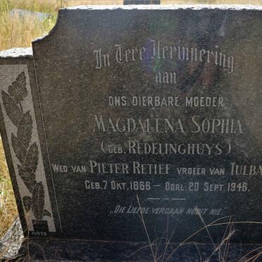 RETIEF Magdalena Sophia nee REDELINGHUYS 1866-1946