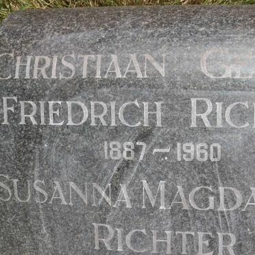 RICHTER Christiaan George Friedrich 1887-1960 &amp; Susanna Magdalena JACOBS 1892-1953 :: RICHTER J.F. 1921-1943