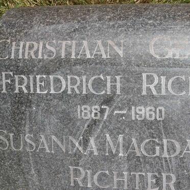 RICHTER Christiaan George Friedrich 1887-1960 &amp; Susanna Magdalena JACOBS 1892-1953 :: RICHTER J.F. 1921-1943