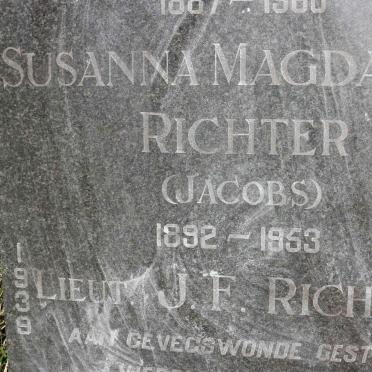 RICHTER Christiaan George Friedrich 1887-1960 & Susanna Magdalena JACOBS 1892-1953 :: RICHTER J.F. 1921-1943