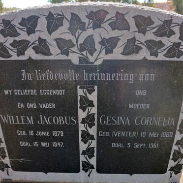 STEYN Willem Jacobus 1879-1947 &amp; Gesina Cornelia VENTER 1880-1961