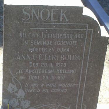SNOEK Anna Geertruida 1878-1957