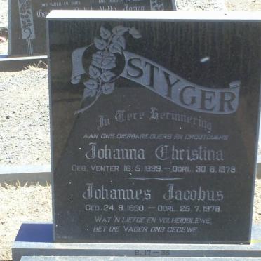 STYGER Johannes Jacobus 1898-1978 &amp; Johanna Christina VENTER  1899-1978