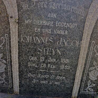 STEYN Johannes Jacob 1881-1953