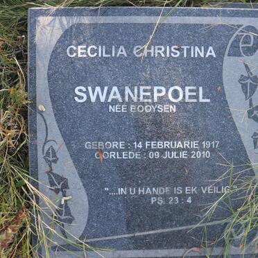 SWANEPOEL Cecilia Christina nee BOOYSEN 1917-2010
