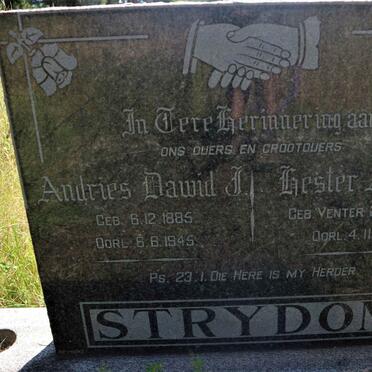 STRYDOM Andries Dawid J. 1885-1945 &amp; Hester Andrisa VENTER 1895-1968