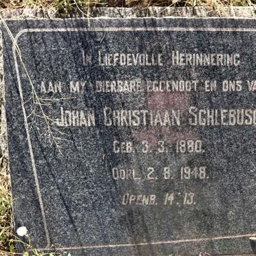 SCHLEBUSCH Johan Christiaan 1880-1948