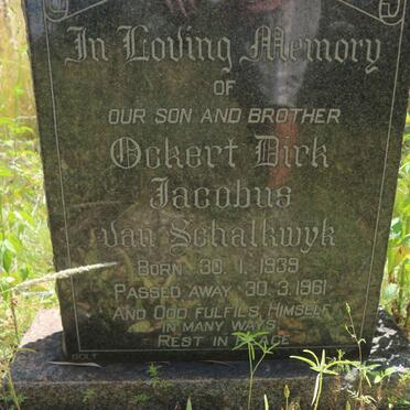 SCHALKWYK Ockert Dirk Jacobus, van 1939-1961