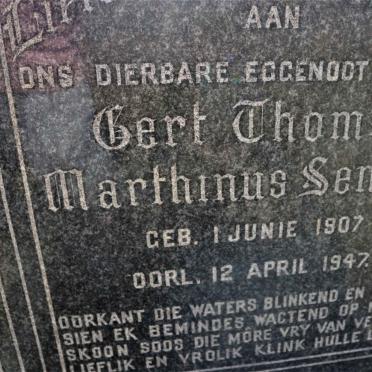 SENEKAL Gert Thomas Marthinus 1907-1947