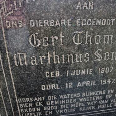 SENEKAL Gert Thomas Marthinus 1907-1947
