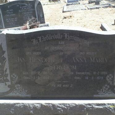 STRYDOM Jan Hendrik 1887-1954 &amp; Anna Maria SWANEPOEL 1894-1979