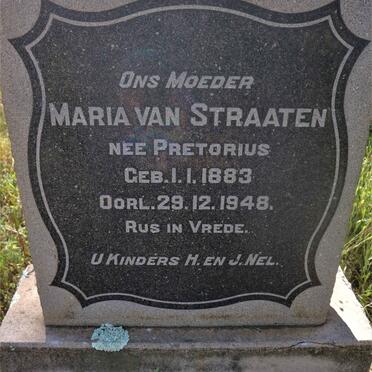 STRAATEN Maria, van nee PRETORIUS 1883-1948