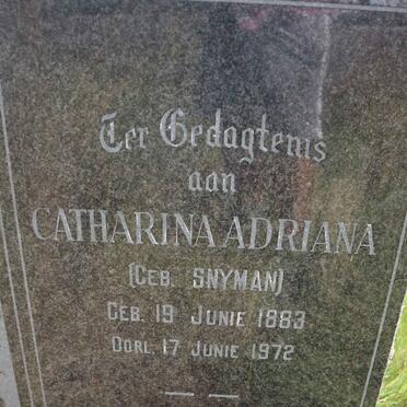 SCHMIDT Catharina Adriana nee SNYMAN 1883-1972