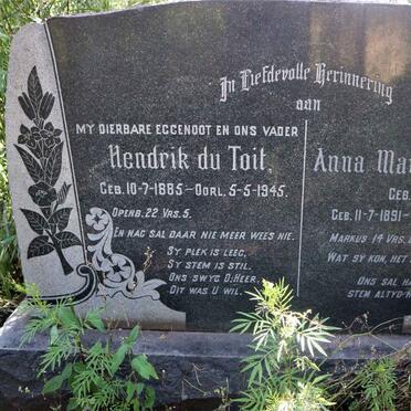 TOIT Hendrik, du 1885-1945 &amp; Anna Maria GILAU 1891-1976