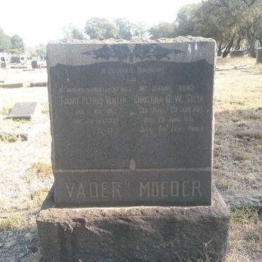 VENTER Tjaart Petrus 1867-1944 &amp; Christina C.W. STEYN nee ROUX 1883-1951
