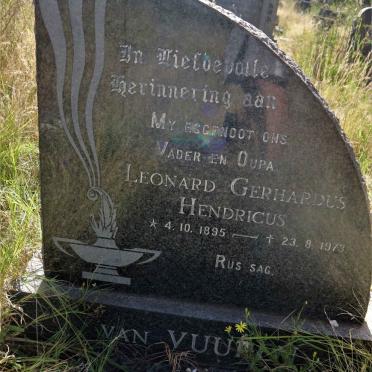 VUUREN Leonard Gerhardus Hendricus, van 1895-1973