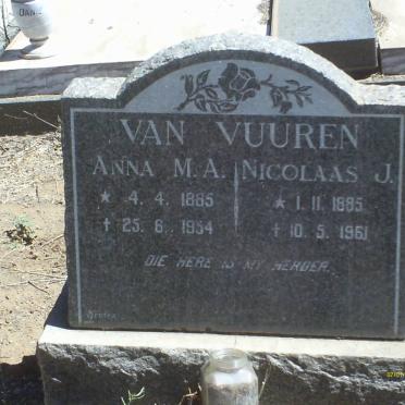 VUUREN Nicolaas J., van 1885-1961 &amp; Anna M.A. 1885-1954