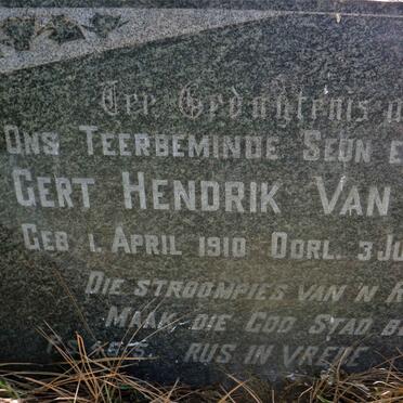 WYK Gert Hendrik, van 1910-1946
