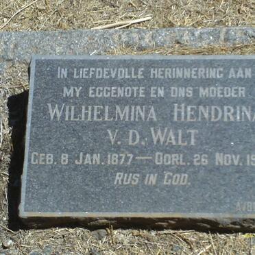 WALT Wilhelmina Hendrina, v.d. 1877-1954