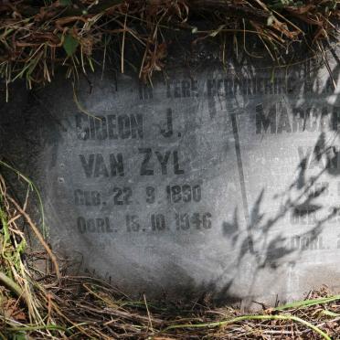ZYL Gideon J., van 1890-1946 &amp; Margaretha E. DE WET 1896-1953