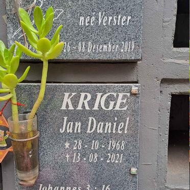 KRIGE Jan Daniel 1968-2021