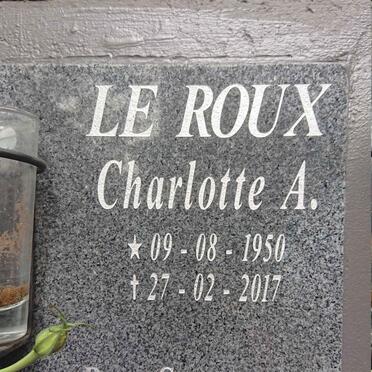 ROUX Charlotte A., le 1950-2017