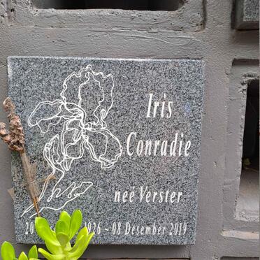 CONRADIE Iris nee VERSTER 1926-2019