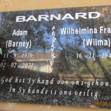BARNARD Adam 1939-2021 &amp; Wilhelmina Francina 1941-