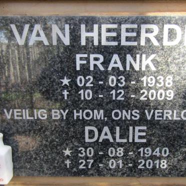 HEERDEN Frank, van 1936-2009 &amp; Dalie 1940-2018