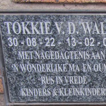 WALT Tokkie, v.d. 1922-2005