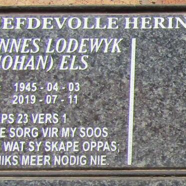 ELS Johannes Lodewyk 1945-2019