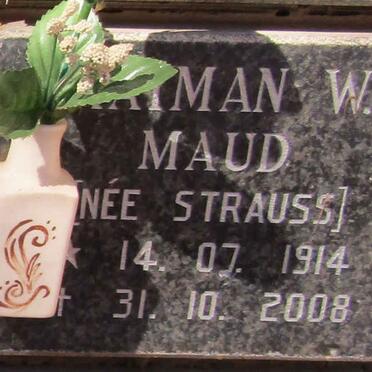 ?MAN W.J. Maud nee STRAUSS 1914-2008