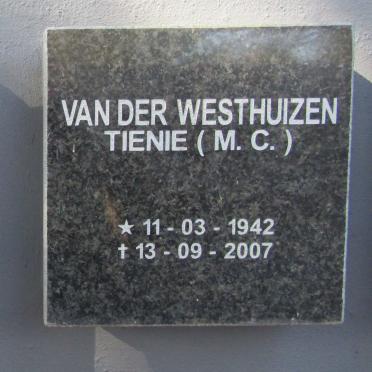 WESTHUIZEN M.C., van der 1942-2007