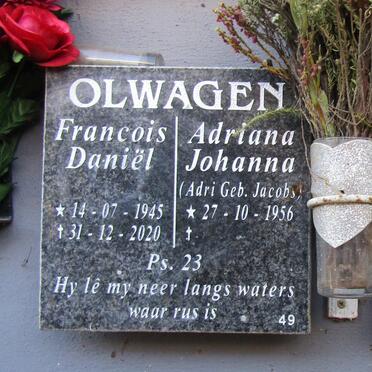 OLWAGEN Francois Daniel 1945-2020 &amp; Adriana Johanna JACOBS 1956-