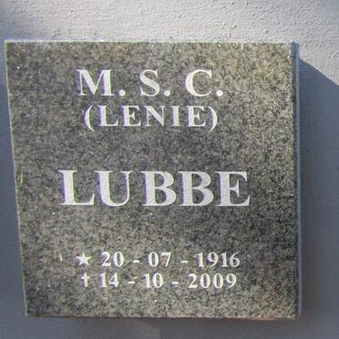 LUBBE M.S.C. 1916-2009