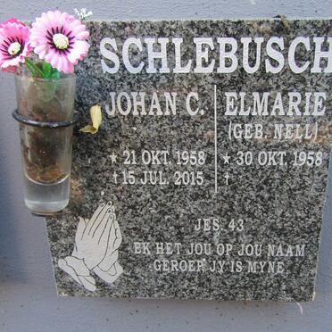 SCHLEBUSCH Johan C. 1958-2015 &amp; Elmarie NELL 1958-