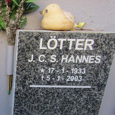 LOTTER J.C.S. 1933-2003