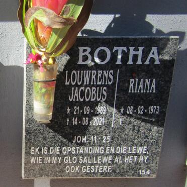 BOTHA Louwrens Jacobus 1969-2021 & Riana 1973-