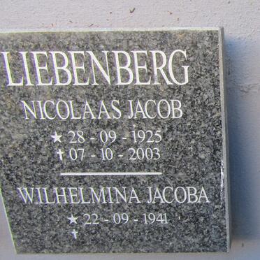 LIEBENBERG Nicolaas Jacob 1925-2003 &amp; Wilhelmina Jacoba 1941-