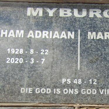 MYBURGH Abraham Adriaan 1928-2020 & Martha Jacoba 1928-2016