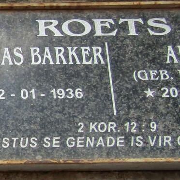 ROETS Thomas Barker 1936- & Alida LOUBSER 1939-